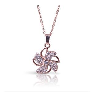 NWT Rose Gold Pinwheel Spinner Necklace